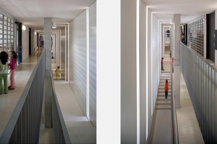 CEIP Ferrer i Guardia, vistas internas, Granollers. Arq. Jordi Badia, 2006<br />Foto Pedro Pegenaute 