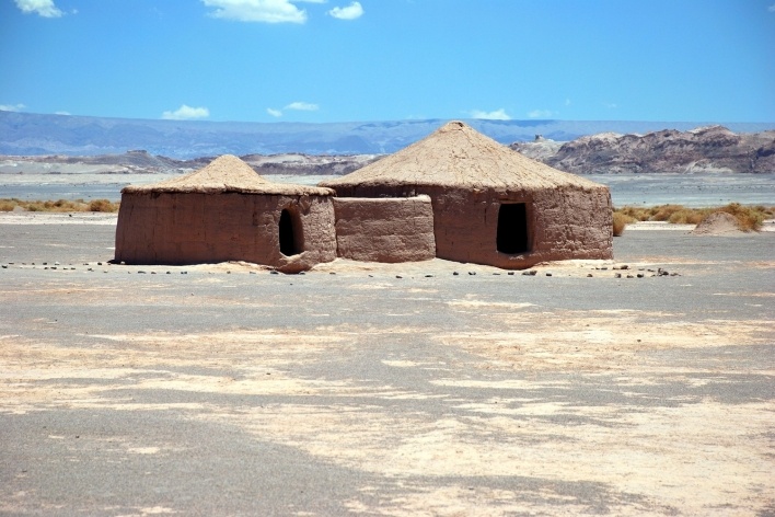 Aldeamento de Tulor, réplica de moradia, Atacama, Chile <br />Foto José Tabacow 