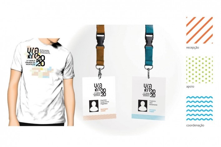 Concurso nacional para a marca do UIA Rio, terceiro lugar. Aplicação em produtos diversos. Victor Buck / Dito Criativo Design