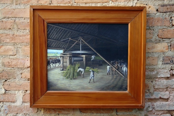 Pintura no salão dos escritórios Grupo Carlos Lyra, arquitetas Humberta Farias e Lyra Farias Mafra, Maceió, 2013<br />Autor desconhecido 