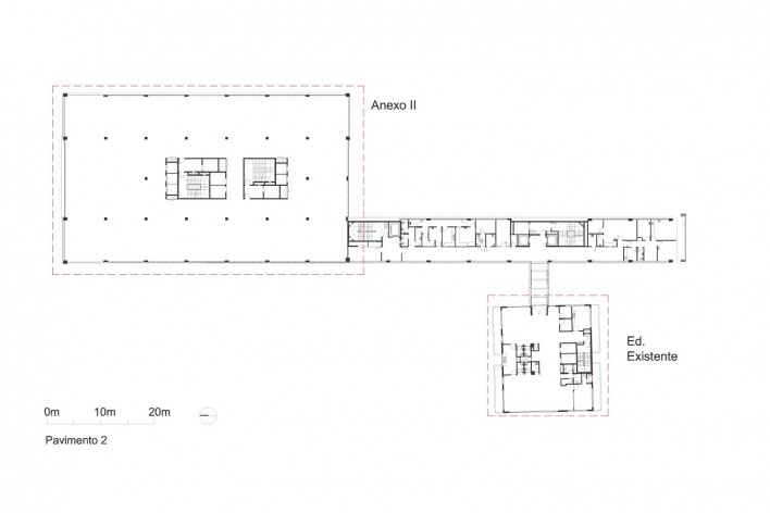Aflalo & Gasperini Arquitetos e Bross Consultoria e Arquitetura, Grupo de Apoio ao Adolescente e à Criança com Câncer – Graacc, São Paulo, 2014. Planta segundo pavimento<br />Imagem divulgação  [Aflalo & Gasperini Arquitetos]