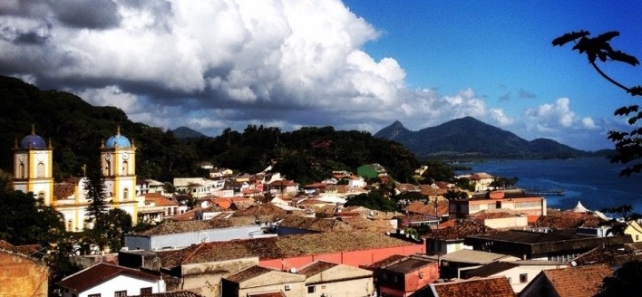 Panorama de São Francisco do Sul e baía da Babitonga, detalhe<br />Foto Esdras Araujo Arraes 