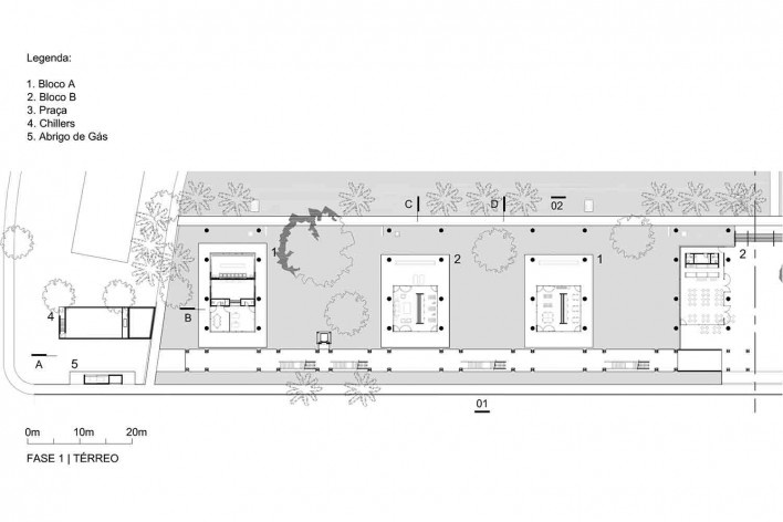 Dormitórios e alojamentos para professores e estudantes, pavimento térreo (fase 1), Miraflores, Panamá, 2014. Sic Arquitetura<br />Imagem divulgação 