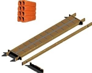 Racionalidade: Painéis modulares de tijolo cerâmico 6 furos e um nervo central de concreto armado que solidariza os elementos cerâmicos(42 x 315cm).  As esquadrias também seguem a modulação<br />Imagem dos autores do projeto 
