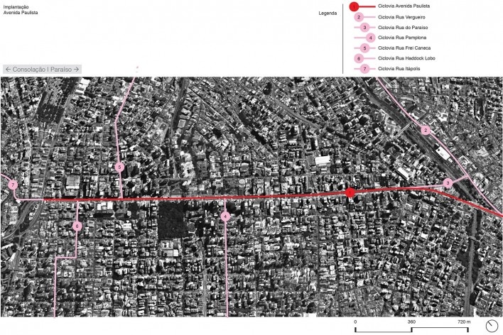 Implantação ciclovia Paulista e conexões<br />Studio GGA 