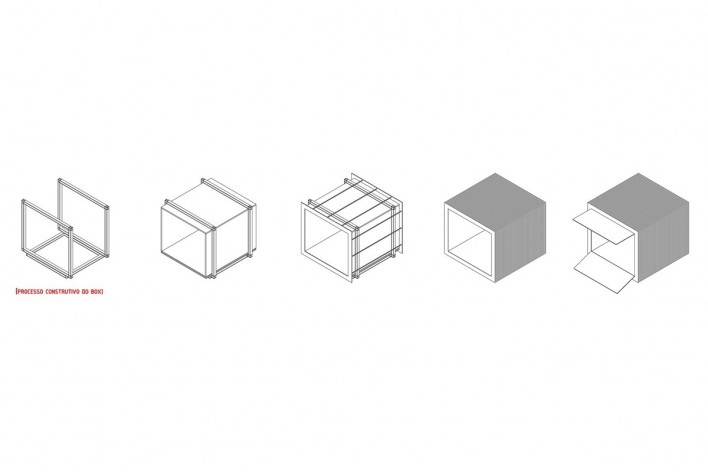 Proceso construtivo do box. Concurso Passagens sob o Eixão. Terceiro colocado<br />divulgação 