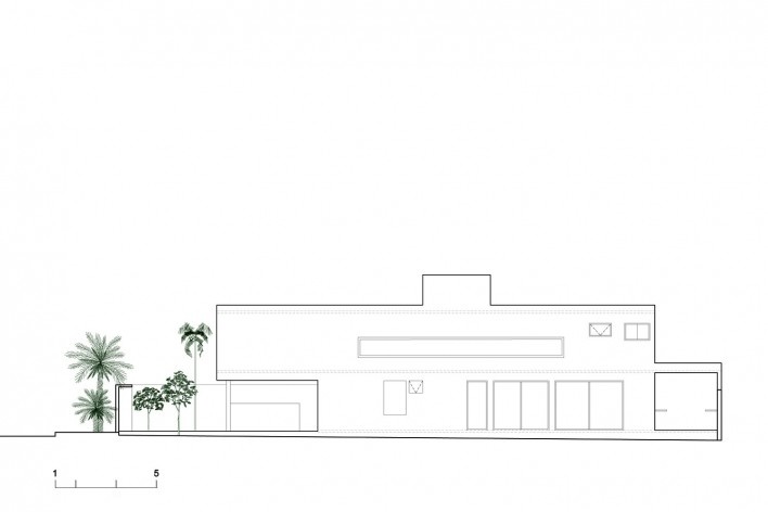 Casa vale do sol, elevação lateral. Marcos Franchini