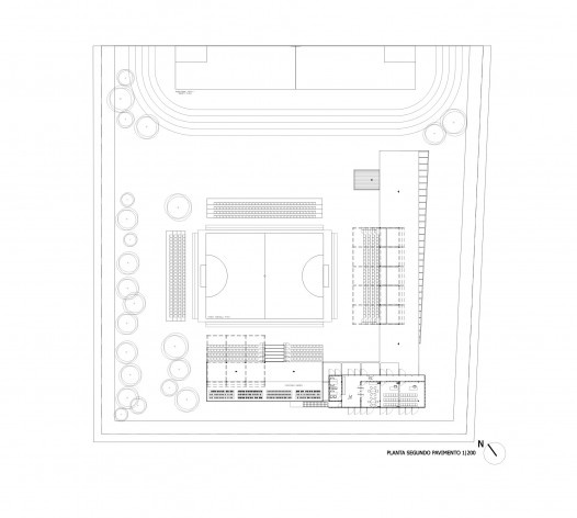 Homeless Center - “goal!”. Cássio Orlandi Sauer e Elisa Toschi Martins .Planta baixa segundo pavimento [equipe premiada]