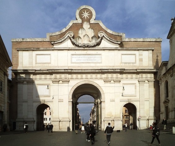 Porta del Popolo, Roma, 21 de dezembro de 2013<br />Foto Gisela Barcellos de Souza 