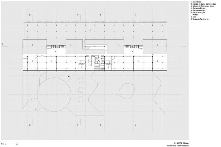 FHE – Fundação Habitacional do Exército, planta pavimento intermediário. Escritório MGS – Macedo, Gomes & Sobreira<br />Desenho dos autores 