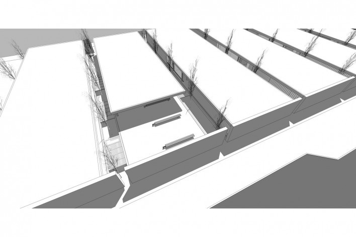 Aulário 3 (unidade de Alicante), vista aérea, San Vicente del Raspeig, Alicante, Espanha, 2000. Arquiteto Javier Garcia-Solera<br />Modelo tridimensional e imagem Edson Mahfuz 
