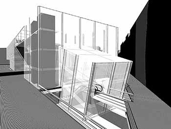 Perpectiva da lanterna 4 - Foyer do teatro<br />Autores do projeto 