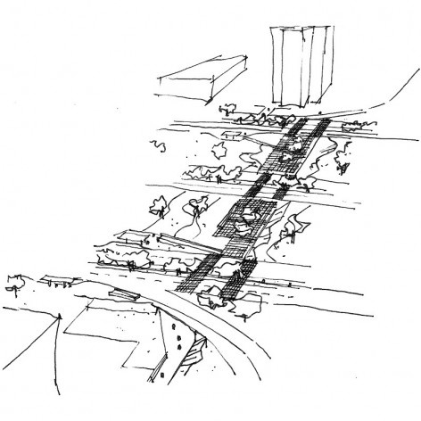 Perspectiva aérea. Concurso Passagens sob o Eixão. Menção honrosa 04<br />divulgação 