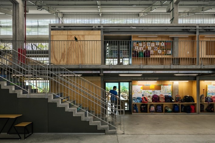 Nova sede da Beacon School, São Paulo SP Brasil, 2016. Arquitetos Vinicius Andrade, Marcelo Morettin, Marcelo Maia Rosa e Renata Andrulis / Guido Otero e Ricardo Gusmão (autores) / Andrade Morettin Arquitetos / Gusmão Otero Arquitetos Associados<br />Foto / photo Nelson Kon 