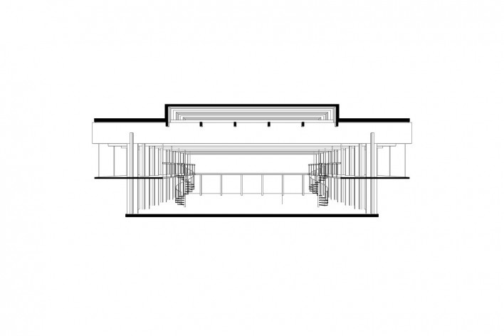 Saint Catherine’s College, corte transversal da biblioteca, Oxford, Inglaterra, 1959-1964, arquiteto Arne Jacobsen<br />Modelo tridimensional de Edson Mahfuz e Ana Karina Christ 