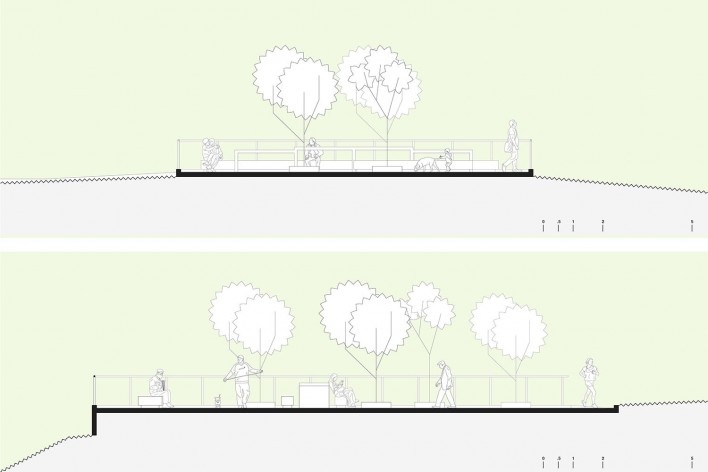 Readequação do Parque Municipal Raul Seixas, corte longitudinal: nova praça, São Paulo SP Brasil, 2019. Secretaria do Verde e Meio Ambiente – Departamento de Implantação, Projetos e Obras/ Secretaria Municipal da Pessoa com Deficiência<br />Imagem divulgação  [SVMA/ SMPED]