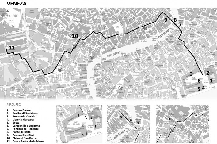 Veneza, percurso geral<br />Mapa de viagem 