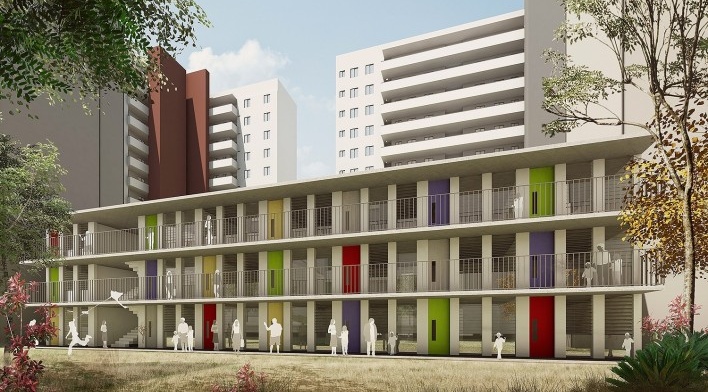 Complexo habitacional e cultural Júlio Prestes, São Paulo, arquitetos Mario Biselli e Arthur Katchborian