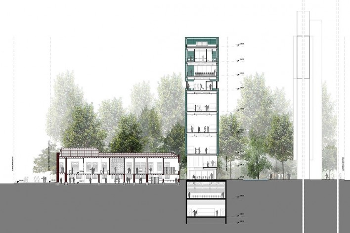 Museu da Diversidade Sexual, corte transversal. AUM Arquitetos, 2014<br />Imagem divulgação 