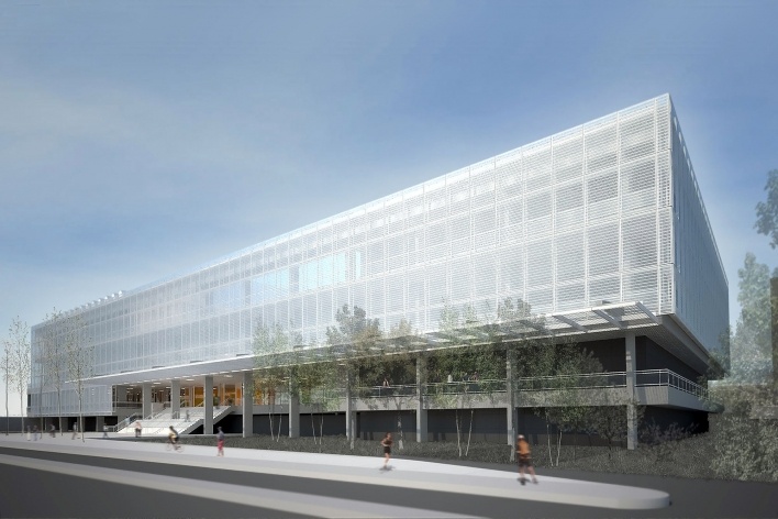Concurso de Propostas Arquitetônicas para o futuro SESC Guarulhos, 8º lugar. Andrade Morettin Arquitetos<br />Desenho equipe 