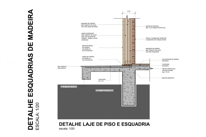 Detalhe esquadrias de madeira<br />Otra Arquitetura 