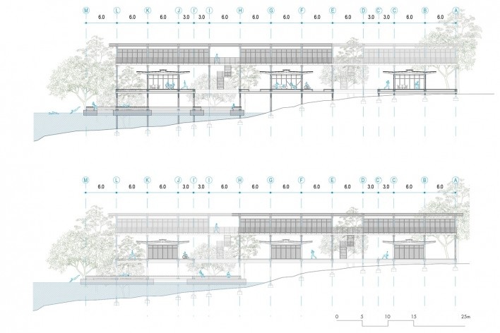 Habitação social na Amazônia, cortes e elevações, Manaus AM, 2020. Arquiteta Danielle Khoury Gregorio<br />Imagem divulgação  [Acervo Danielle Khoury Gregorio]