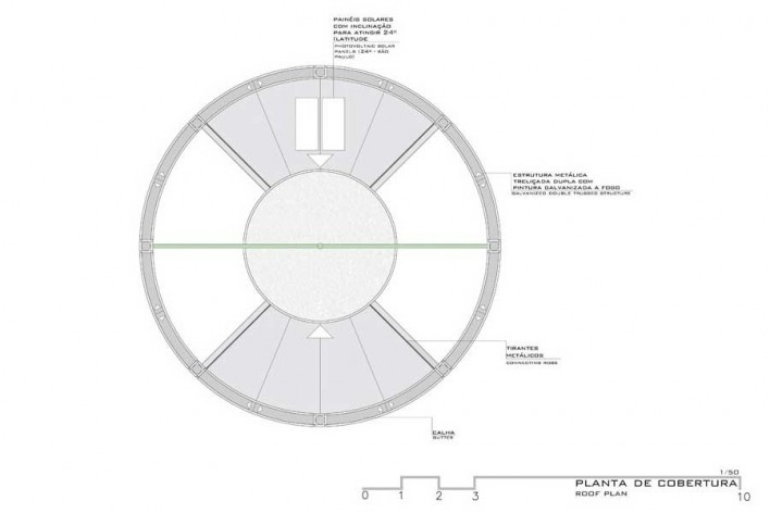 Projeto de quiosque para parques públicos de São Paulo. planta de cobertura. Amanda Landeiro, Camila Legey, Luana Lima, Mariana Villas-Bôas. Menção honrosa categoria estudantes, 2009.