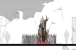 Elevação da Escultura<br />Imagem dos autores do projeto 