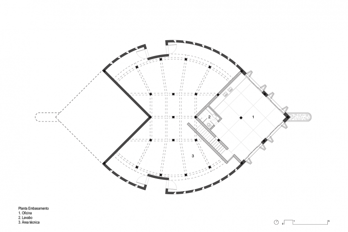 Bocaina House, basement plan, São José do Barreiro SP, 2021. Architects Ana Altberg and Cesar Jordão<br />Imagem divulgação/disclosure image  [Acervo/collection Ana Altberg e Cesar Jordão]