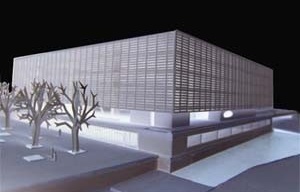 Praça de acesso à Biblioteca<br />Imagem dos autores do projeto 