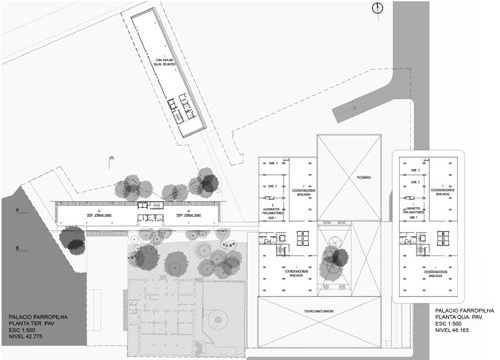 Planta Palácio Farroupilha - nível + 42.775<br />Imagem da equipe 