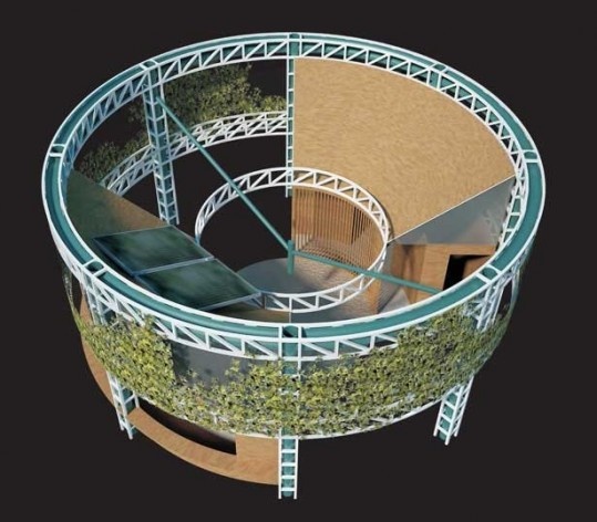 Projeto de quiosque para parques públicos de São Paulo. maquete eletrônica. Amanda Landeiro, Camila Legey, Luana Lima, Mariana Villas-Bôas. Menção honrosa categoria estudantes, 2009.