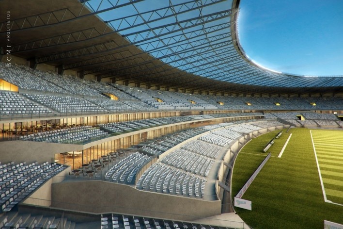 Reforma do estádio Governador Magalhães Pinto, Mineirão<br />Imagens BCMF Arquitetos / Casa Digital 