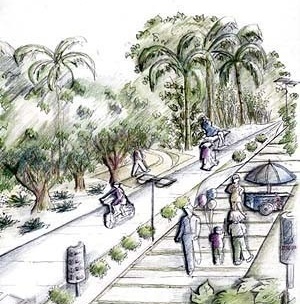 Perspectiva da área selecionada para tipificação da tipologia 4<br />Imagem dos autores do projeto 