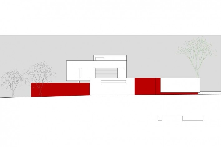 Arquiteto Fabiano Sobreira. Casa da Copaíba, Brasília, 2012. Elevação norte