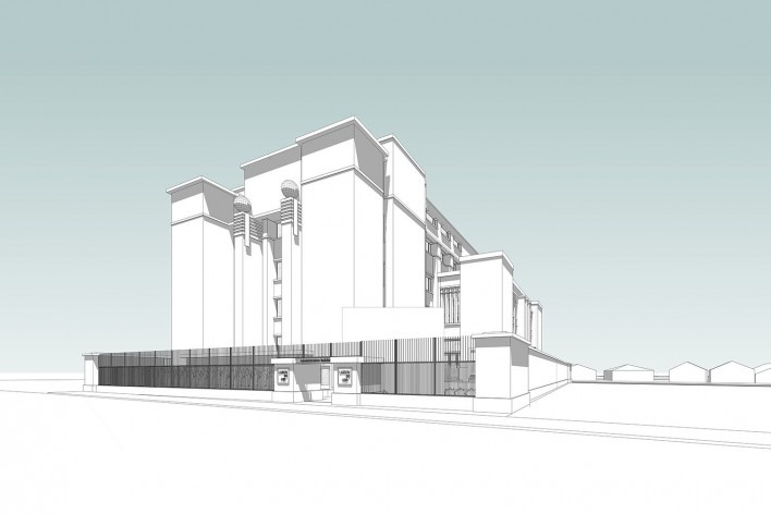 Edifício Larkin, Buffalo, Nova York, EUA, 1905. Arquiteto Frank Lloyd Wright<br />Modelo tridimensional Ana Clara Pereira dos Anjos / Imagem Edson da Cunha Mahfuz 