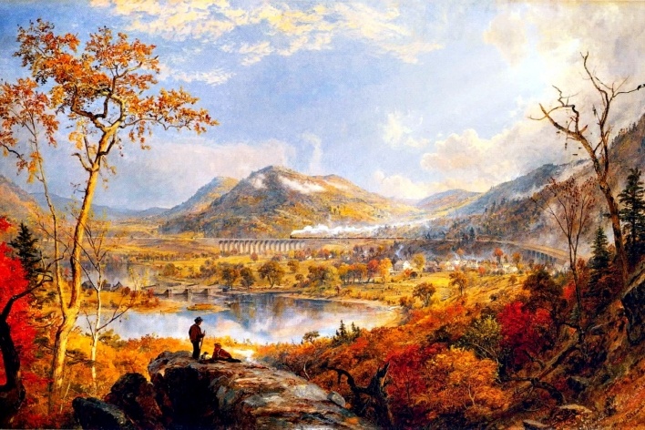 Viaduto Starrucca, detalhe, 1865<br />Jasper Francis Cropsey 