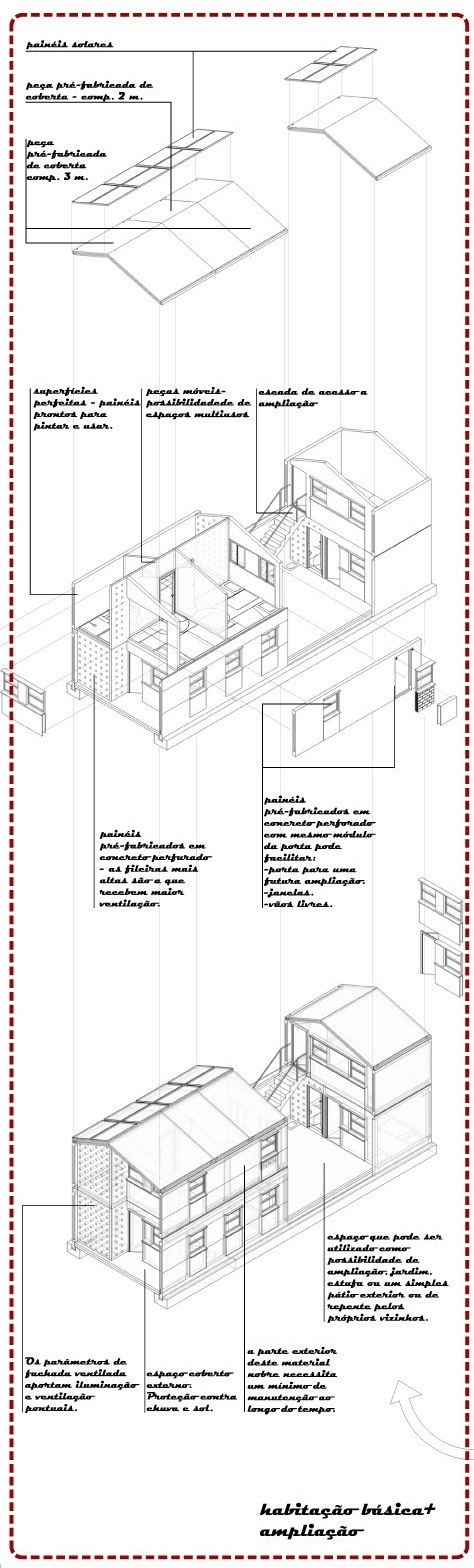 Habitação básica ampliação.Concurso Habitação para Todos_CDHU. Categoria Sobrados - 1º lugar.<br />Autores do projeto  [equipe vencedora]
