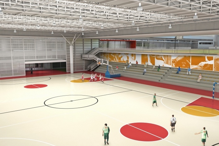 Concurso de Propostas Arquitetônicas para o futuro SESC Guarulhos, 9º lugar. Batagliesi Arquitetos + Designers<br />Desenho dos autores 