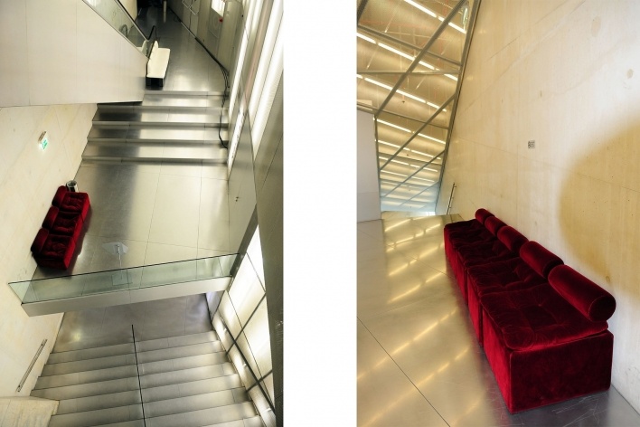 Casa da Música, circulação, Porto, 2005. Arquitetos Rem Koolhaas e Ellen van Loon / OMA<br />Foto Junancy Wanderley 