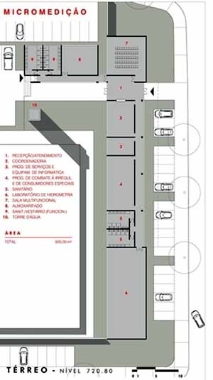 Planta do novo Edifício de Micromedição<br />Imagem dos autores do projeto 