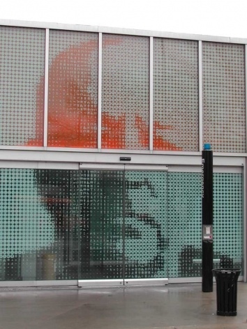 Retrato de Mies van der Rohe no painel de pontos-diagramas de Michael Rock<br />Foto Carlos M. Teixeira 