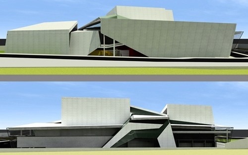 Vista frontal e posterior do prédio<br />Imagem do autor do projeto 