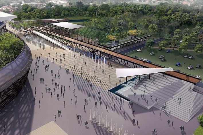 Arena Pantanal, perspectiva, Cuiabá MT. Arquiteto Sergio Coelho [GCP Arquitetos]