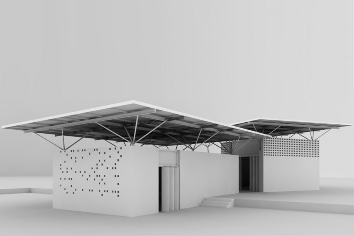 Volumetria - Pavilhão da arquitetura em terra<br />Modelo Abiola Akandé Yayi e Robert Soares 