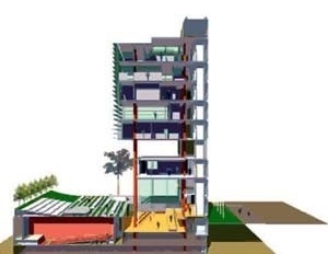 Corte perspectivado<br />Imagem dos autores do projeto 