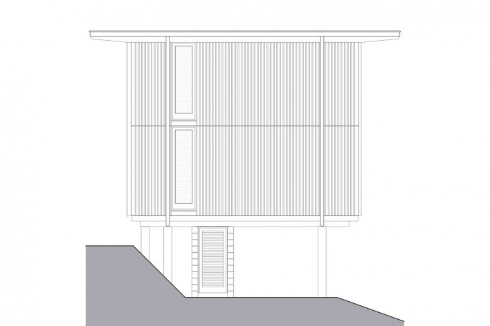 Vila Taguaí, elevação das casas 2, 5 e 7, Carapicuiba SP, 2007-2010. Arquitetos Cristina Xavier (autora), Henrique Fina, Lucia Hashizume e João Xavier (colaboradores)