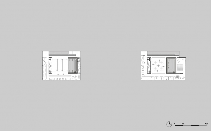 Concurso de Propostas Arquitetônicas para o futuro SESC Guarulhos, 6º lugar, planta subsolo. Escritório MMBB Arquitetos<br />Desenho divulgação 