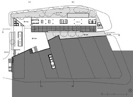 Planta do nível da praça inferior<br />Imagem dos autores do projeto 