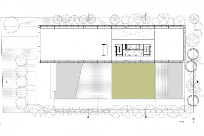 Nova sede da Confederação Nacional de Municípios – CNM, planta pavimento tipo – escritórios, Brasília DF, 2016. Arquitetos Luís Eduardo Loiola e Maria Cristina Motta / Mira Arquitetos<br />Desenho divulgação 